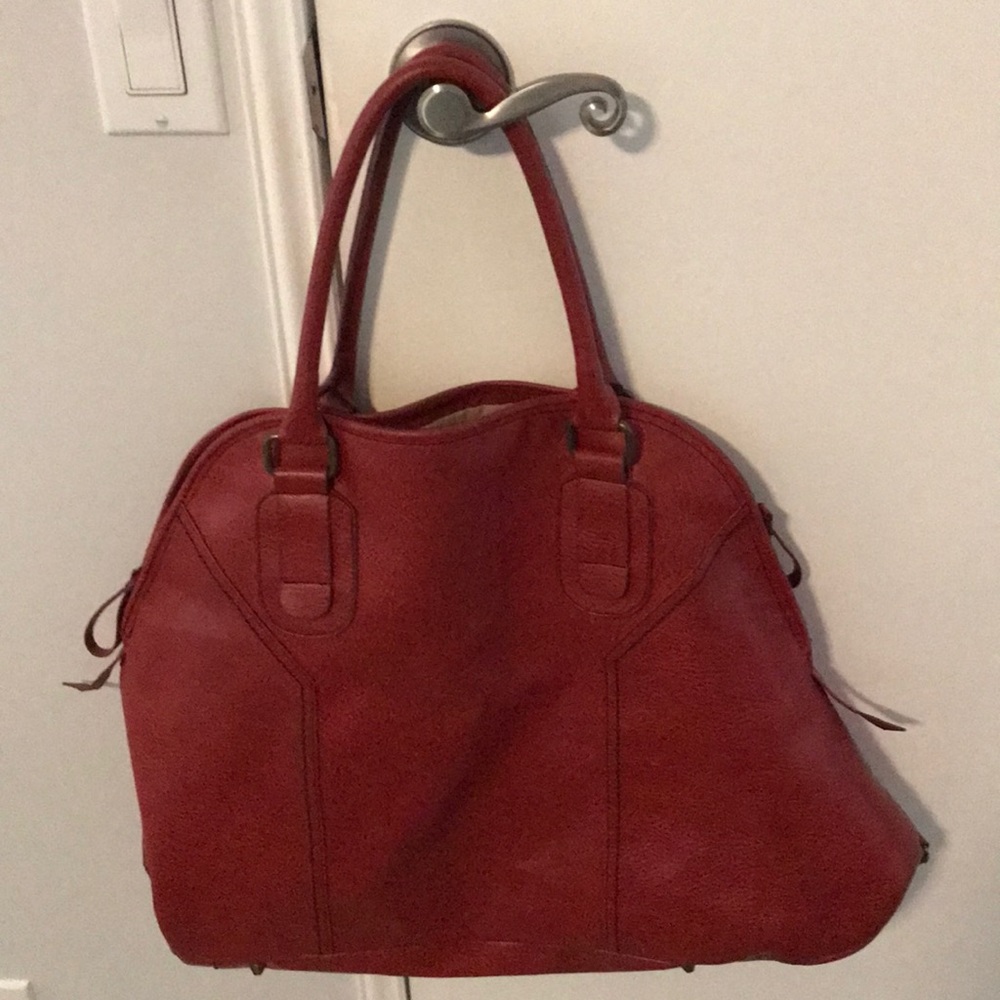 Big Buddha All Leather Dark Red XL Tote Bag